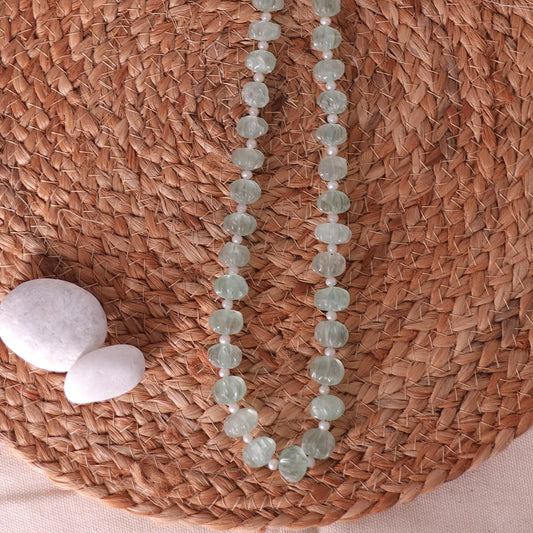 Mehreen- Single- Quartz beads with Freshwater Pearls necklace in single layer