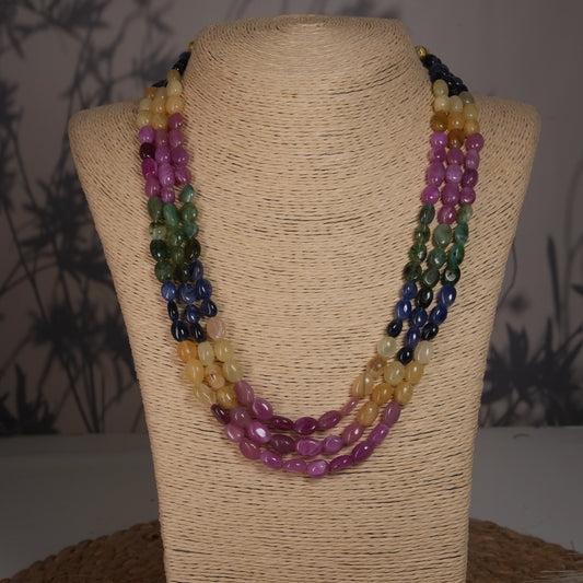 Symphony- Natural Multi Saphhire Necklace