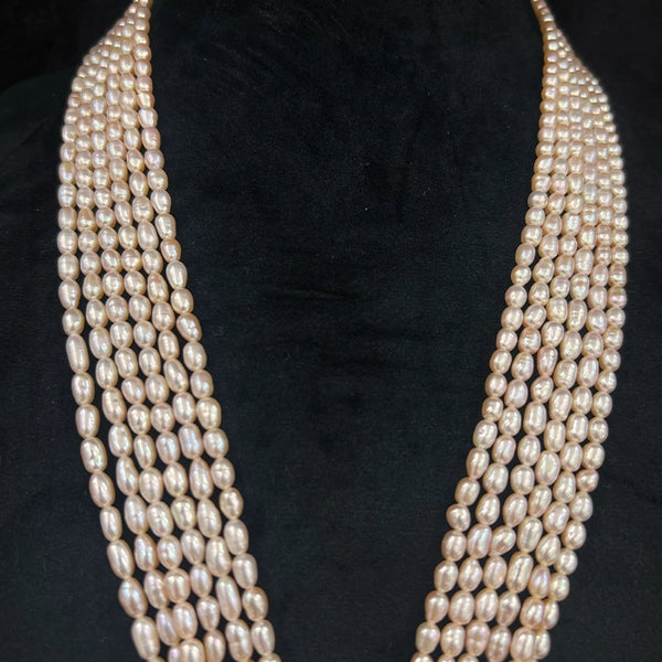 Freshwater Pearl Rice shaped string  in shades of rose gold