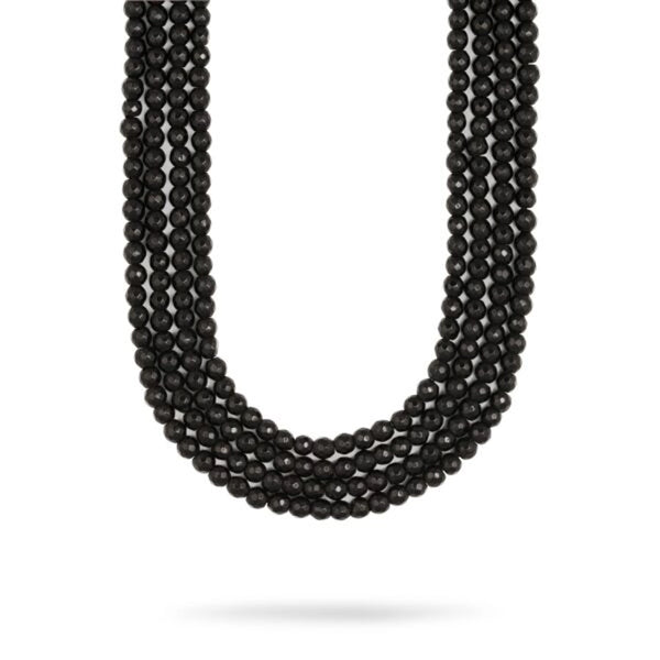 Natural Dyed Black Jade faceted string