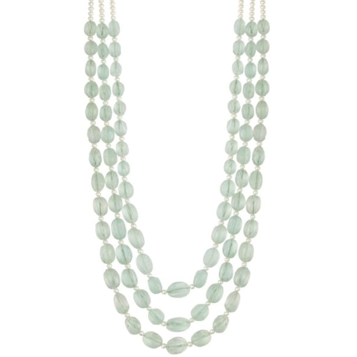 Nureh- Green see through Fluorite with a blend of Natural Freshwater Pearl