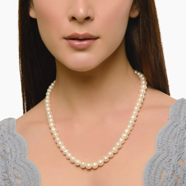 Alizeh- Classic Single strand Freshwater Pearl Necklace