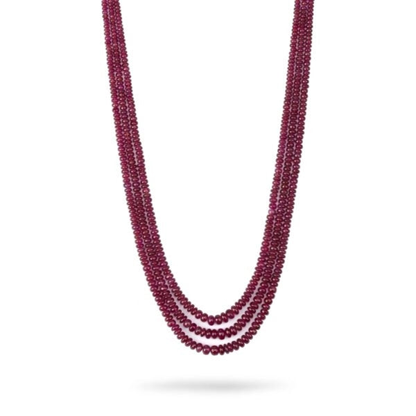 Glass filled Rubie Necklace – 3 layer