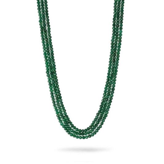 Maria- Green onyx necklace in round shape in 3 layers