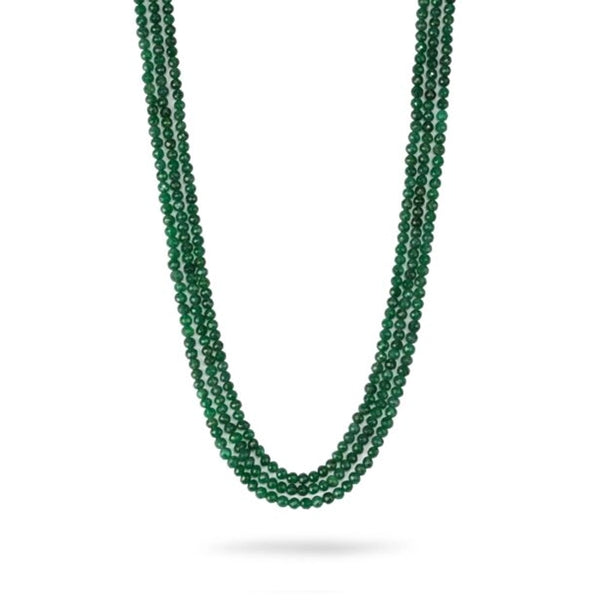 Maria- Green onyx necklace in round shape in 3 layers