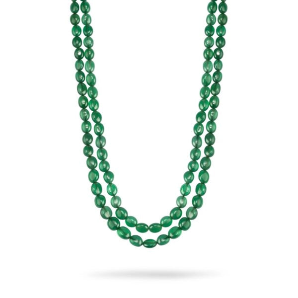 Jade flora- Vivid Green onyx necklace in Mani shape