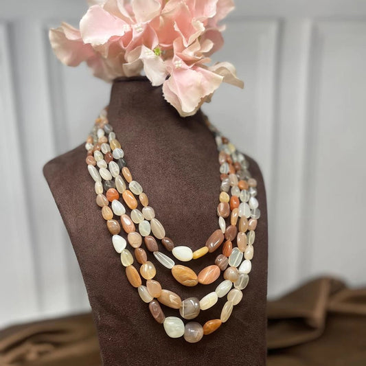 Kamala- Natural Multicolour Moonstone Necklace