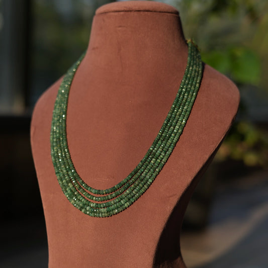 Meenal-Classic Natural Faceted Emeralds Necklace