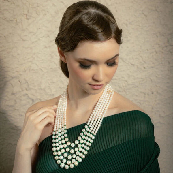 PARASHI – Pearls & Emeralds Necklace