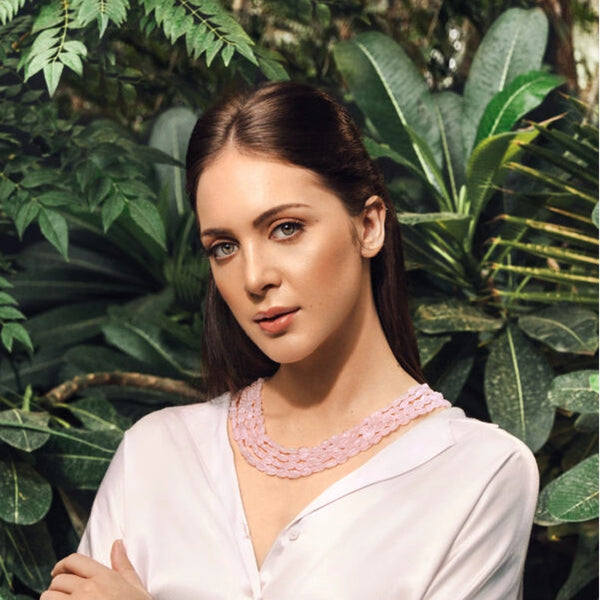 Evara- Natural Rose Quartz Necklace