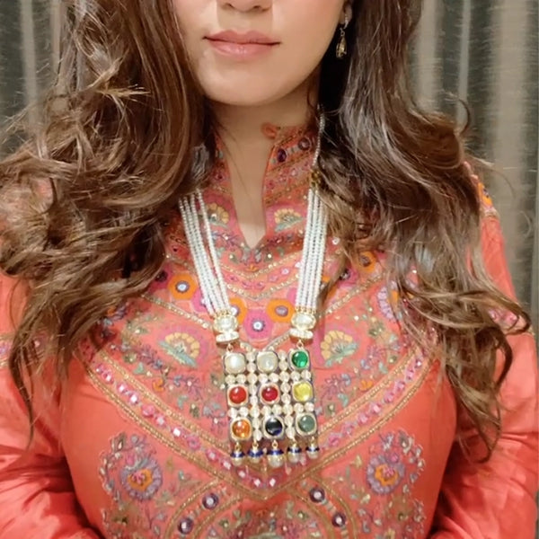 Polki Navrattan Pendant