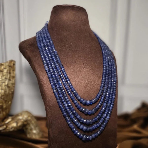 Neel- Natural Faceted Blue Sapphire in grading Necklace