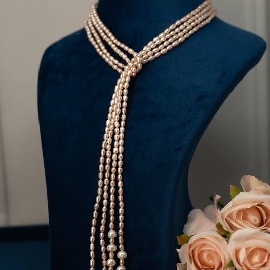 Wania- an exquisite pearl tie necklace