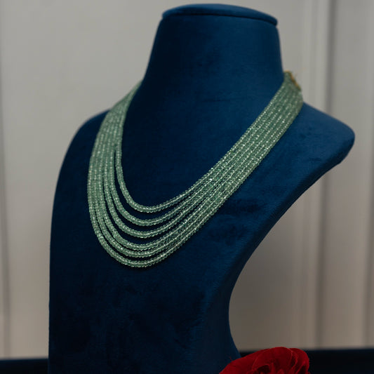 Zarqa- Natural Aquamarine Layered Necklace