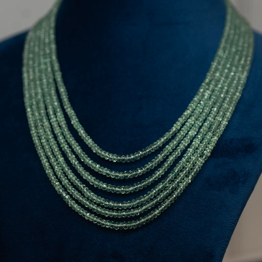 Zarqa- Natural Aquamarine Layered Necklace